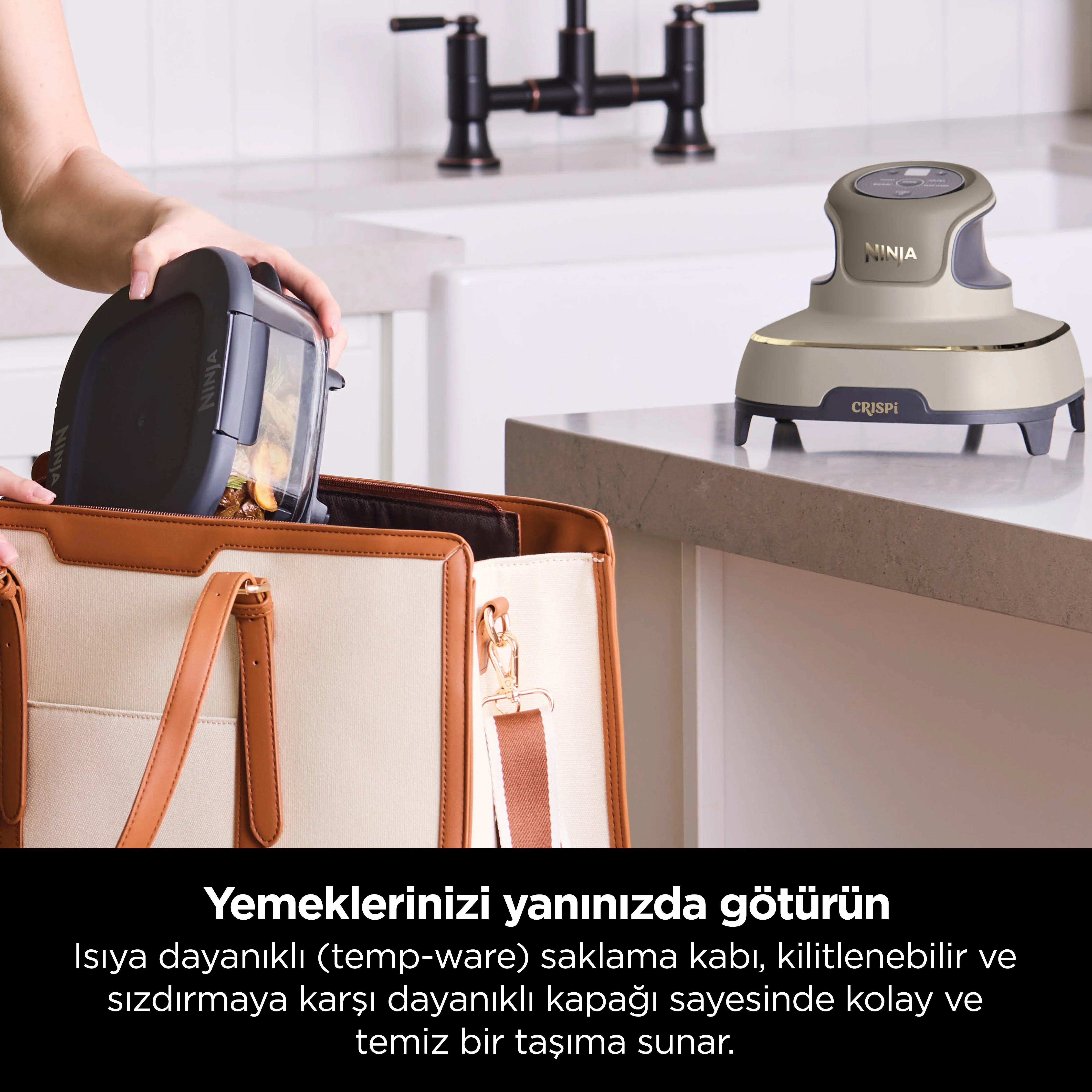 Ninja CRISPi 4-in-1 Taşınabilir Cam Hazneli Pişirme Sistemi - Stone - Image 7