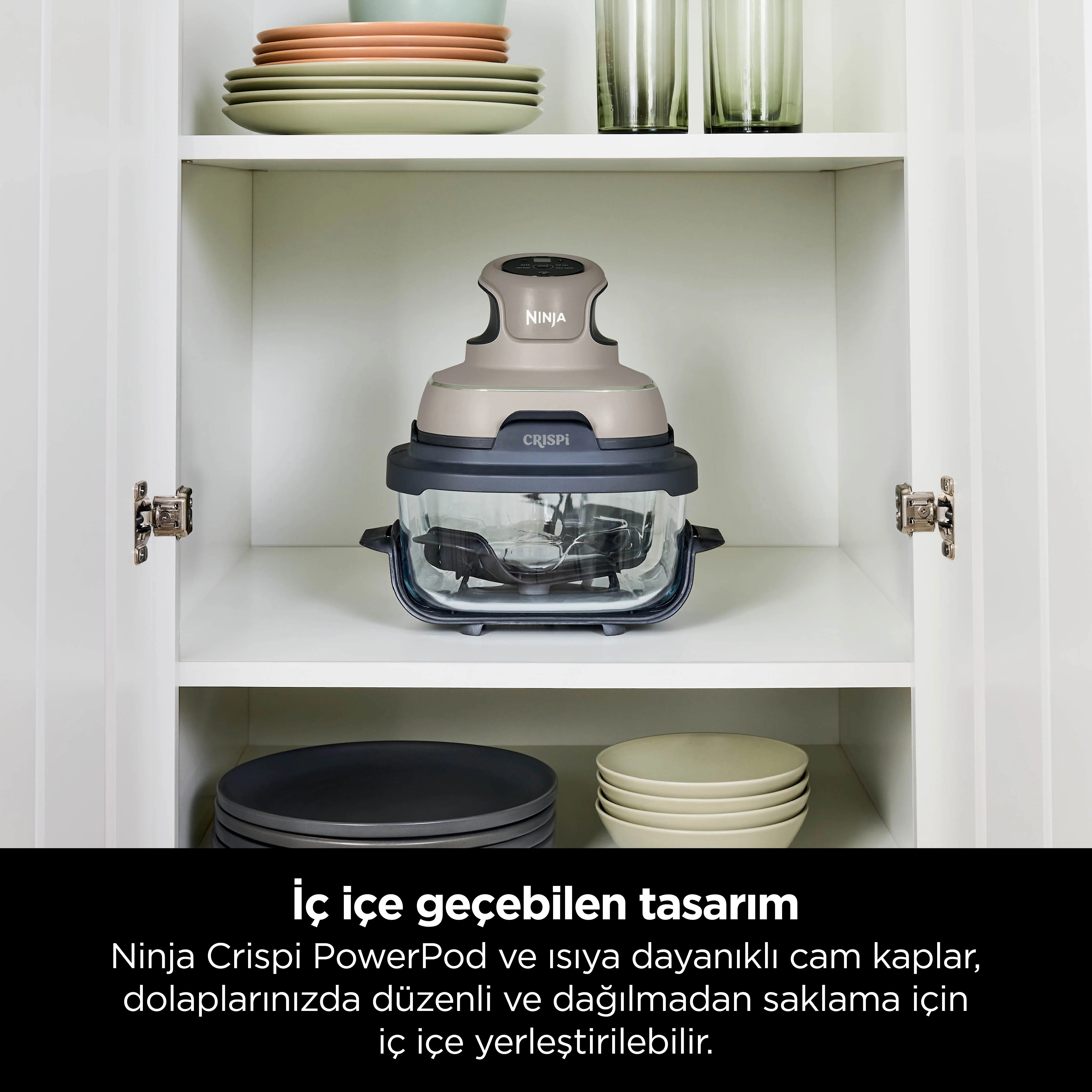 Ninja CRISPi 4-in-1 Taşınabilir Cam Hazneli Pişirme Sistemi - Stone - Image 8