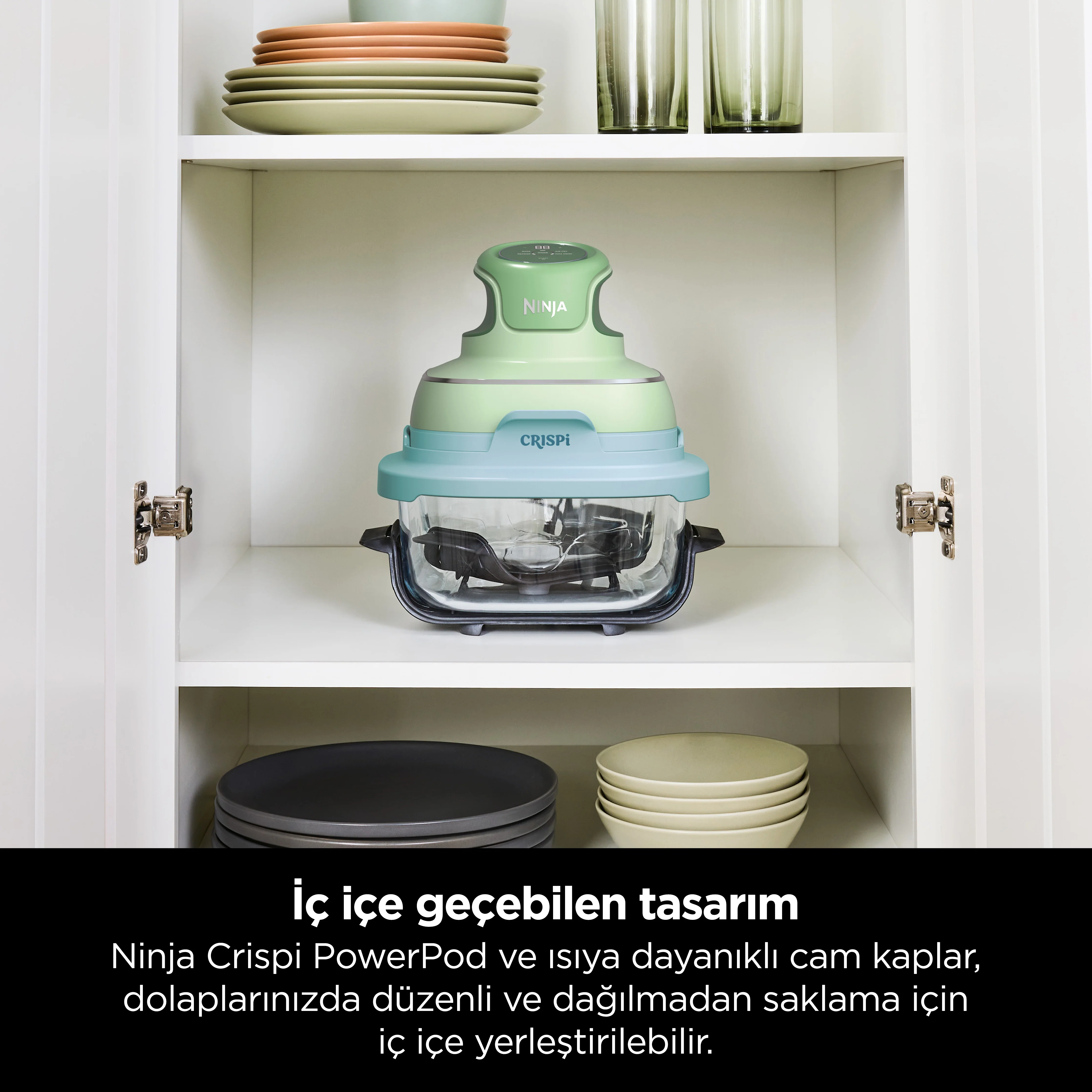 Ninja CRISPi 4-in-1 Taşınabilir Cam Hazneli Pişirme Sistemi - Mint - Image 10