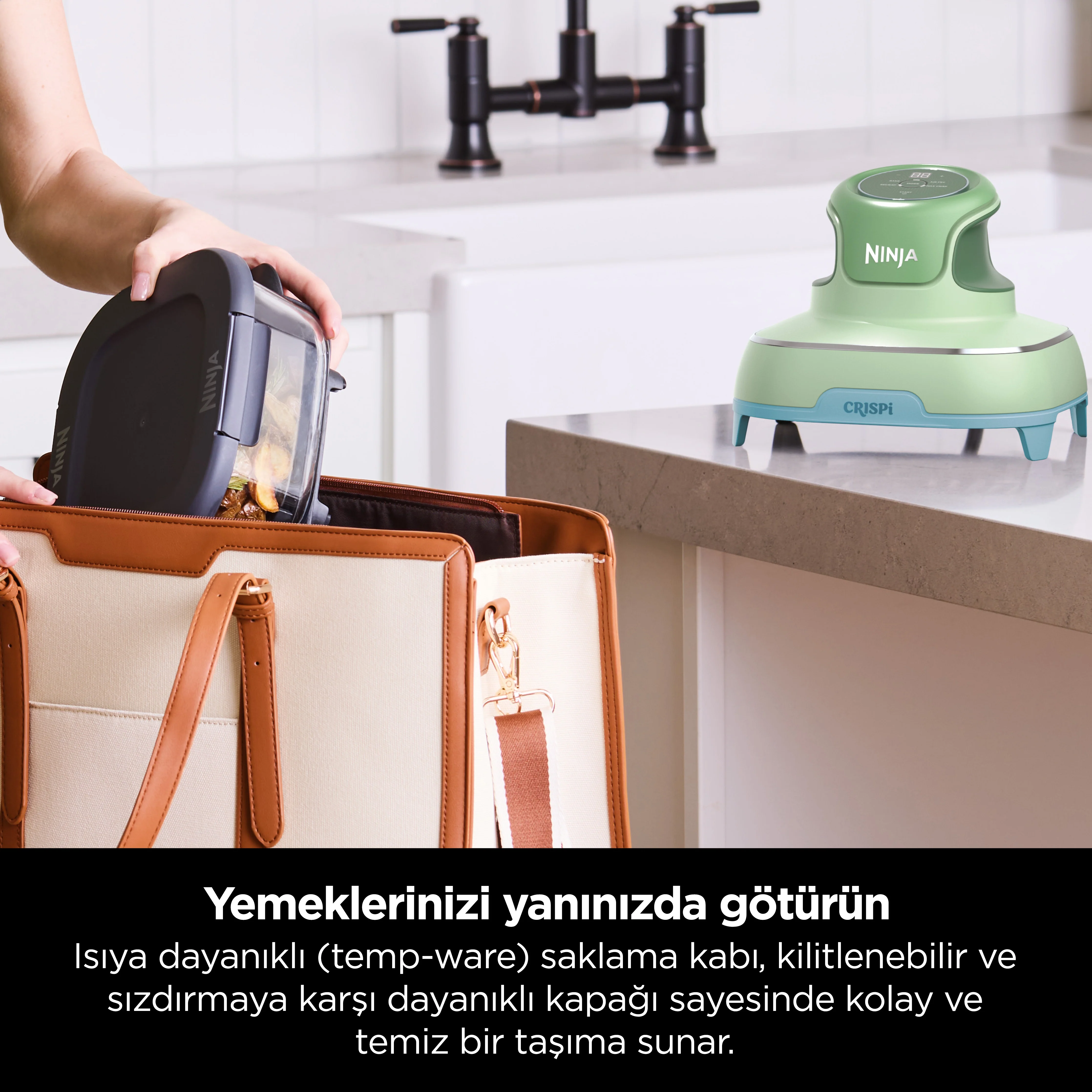 Ninja CRISPi 4-in-1 Taşınabilir Cam Hazneli Pişirme Sistemi - Mint - Image 9