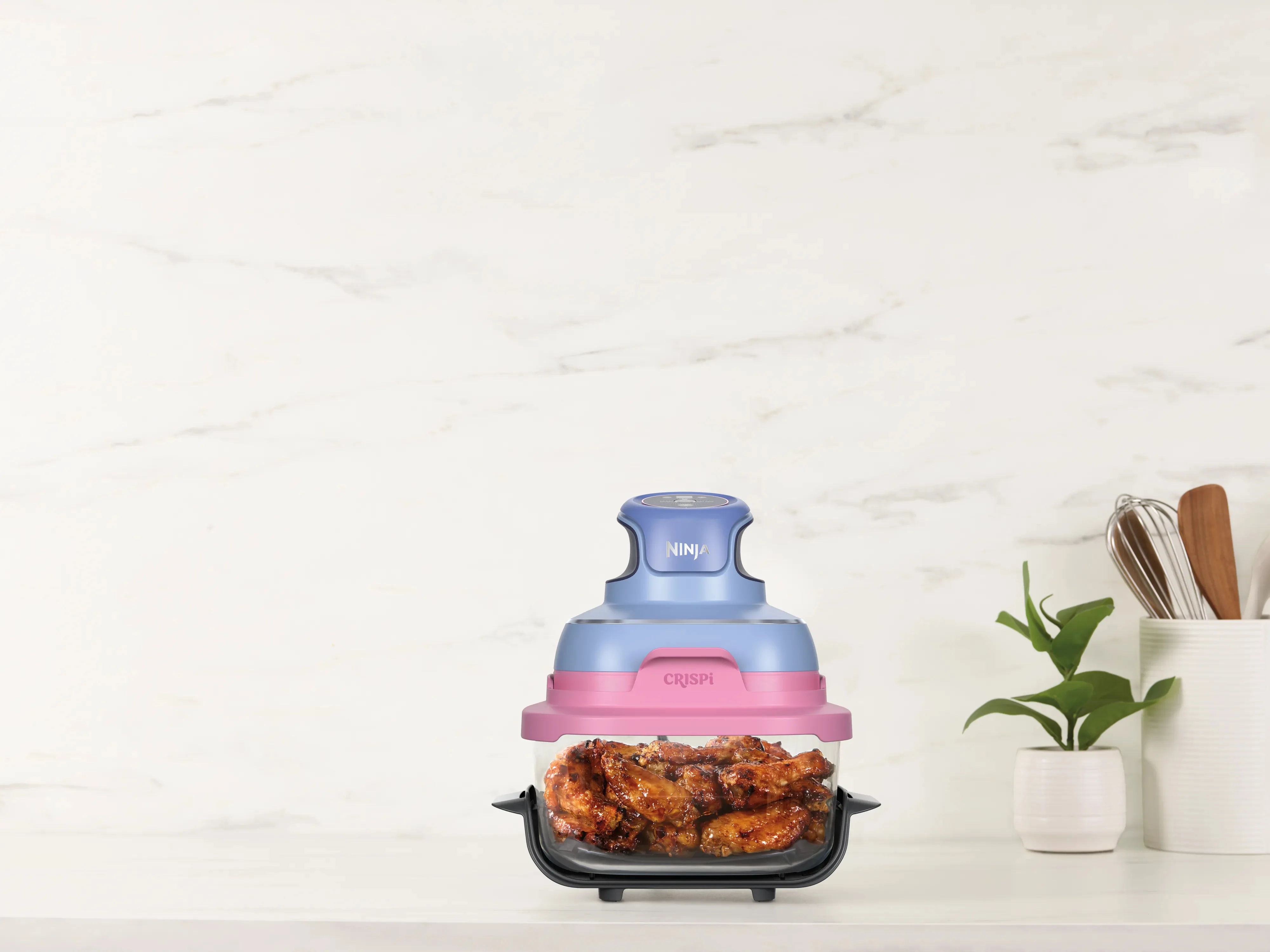 Ninja CRISPi 4-in-1 Taşınabilir Cam Hazneli Pişirme Sistemi - Purple Mauve - Image 3