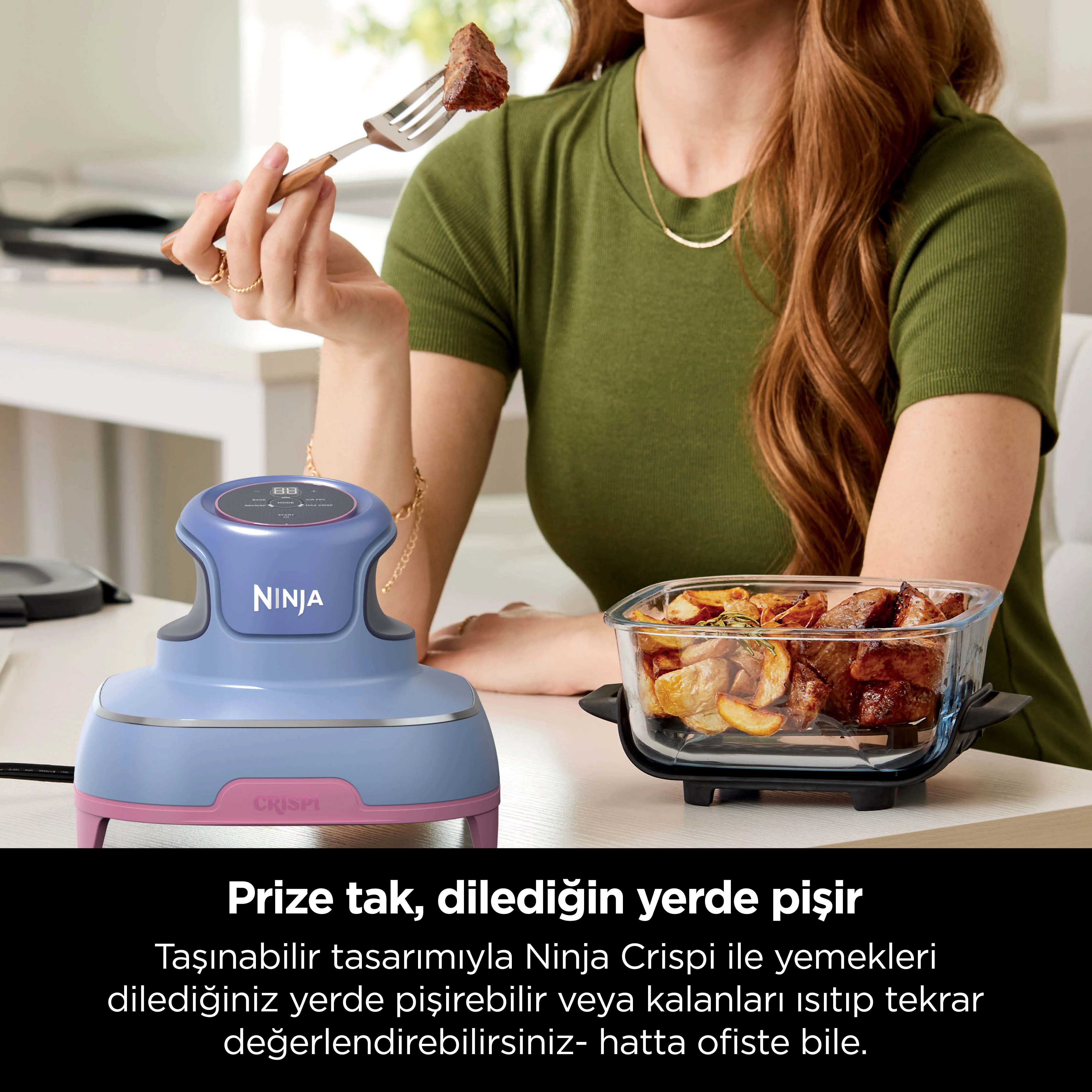 Ninja CRISPi 4-in-1 Taşınabilir Cam Hazneli Pişirme Sistemi - Purple Mauve - Image 9