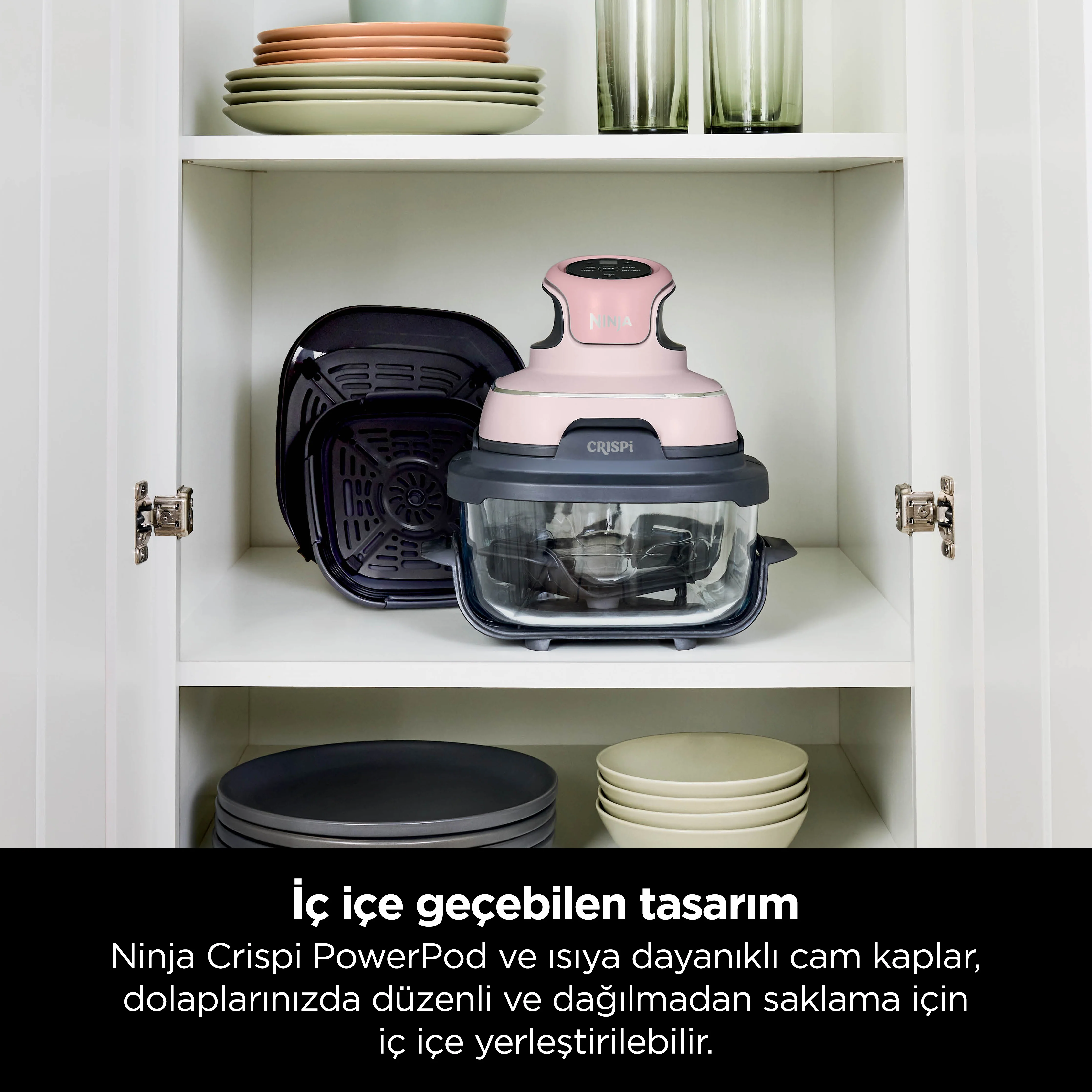 Ninja CRISPi 4-in-1 Taşınabilir Cam Hazneli Pişirme Sistemi - Pink - Image 7