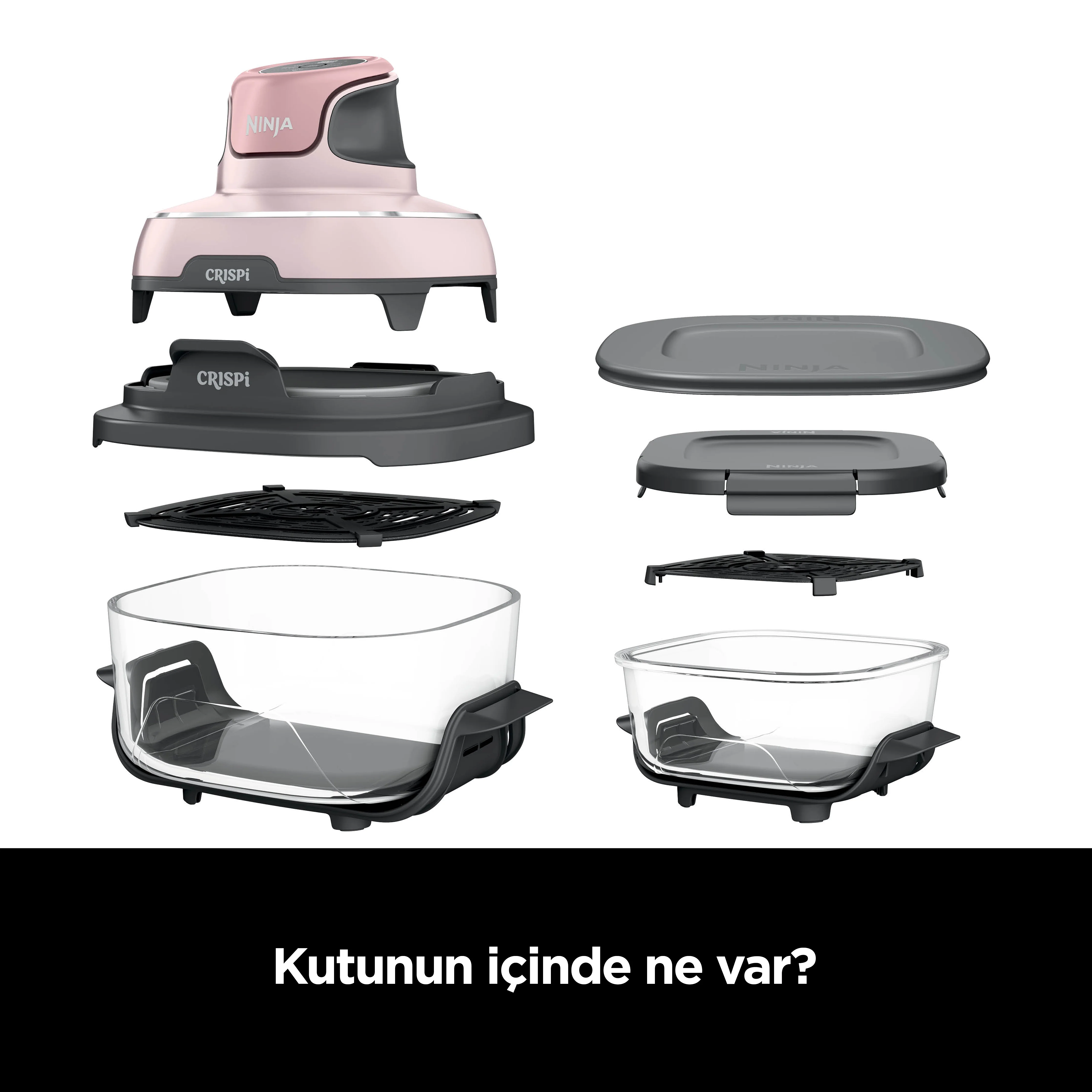 Ninja CRISPi 4-in-1 Taşınabilir Cam Hazneli Pişirme Sistemi - Pink - Image 9