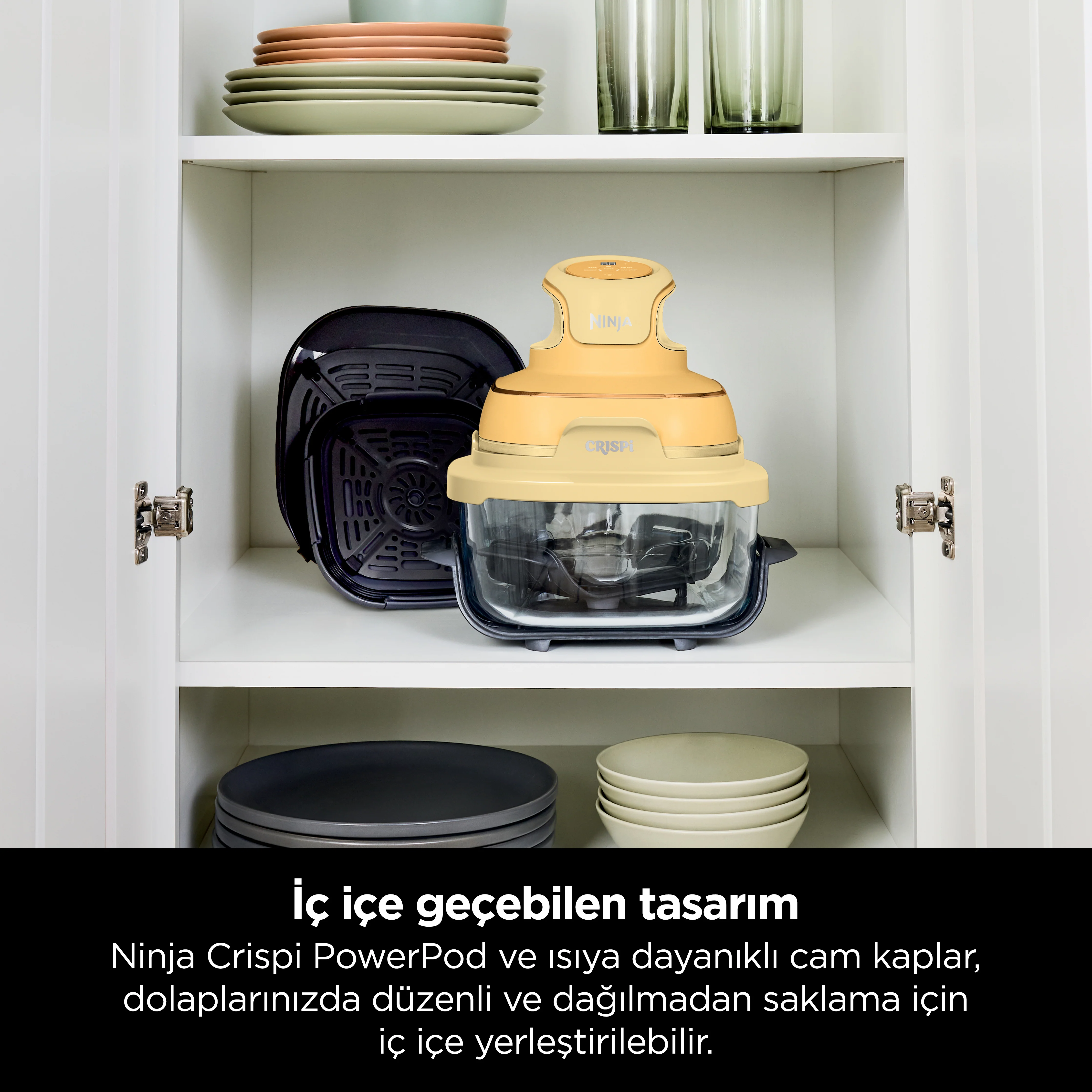 Ninja CRISPi 4-in-1 Taşınabilir Cam Hazneli Pişirme Sistemi - Ginger Snap - Image 5