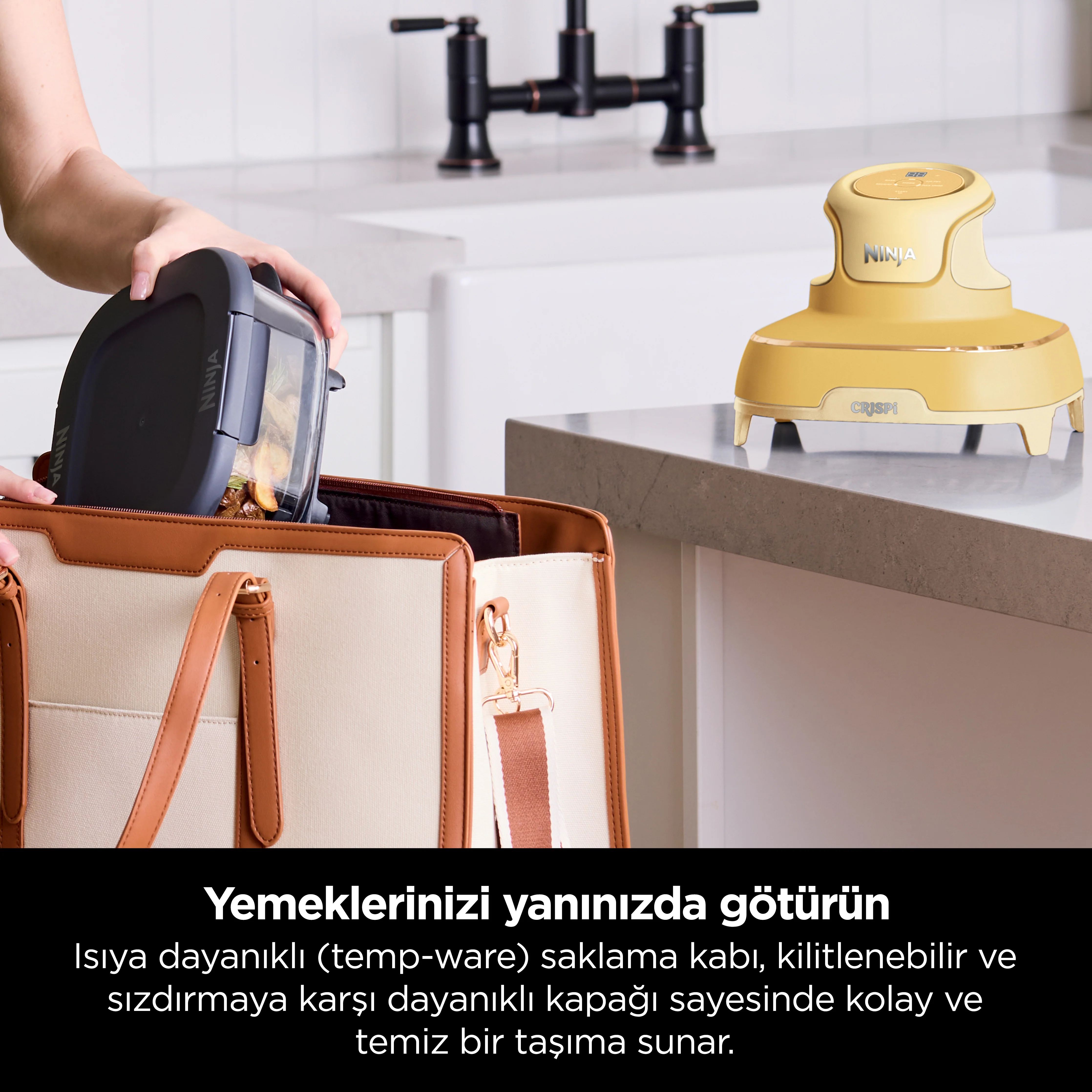 Ninja CRISPi 4-in-1 Taşınabilir Cam Hazneli Pişirme Sistemi - Ginger Snap - Image 9