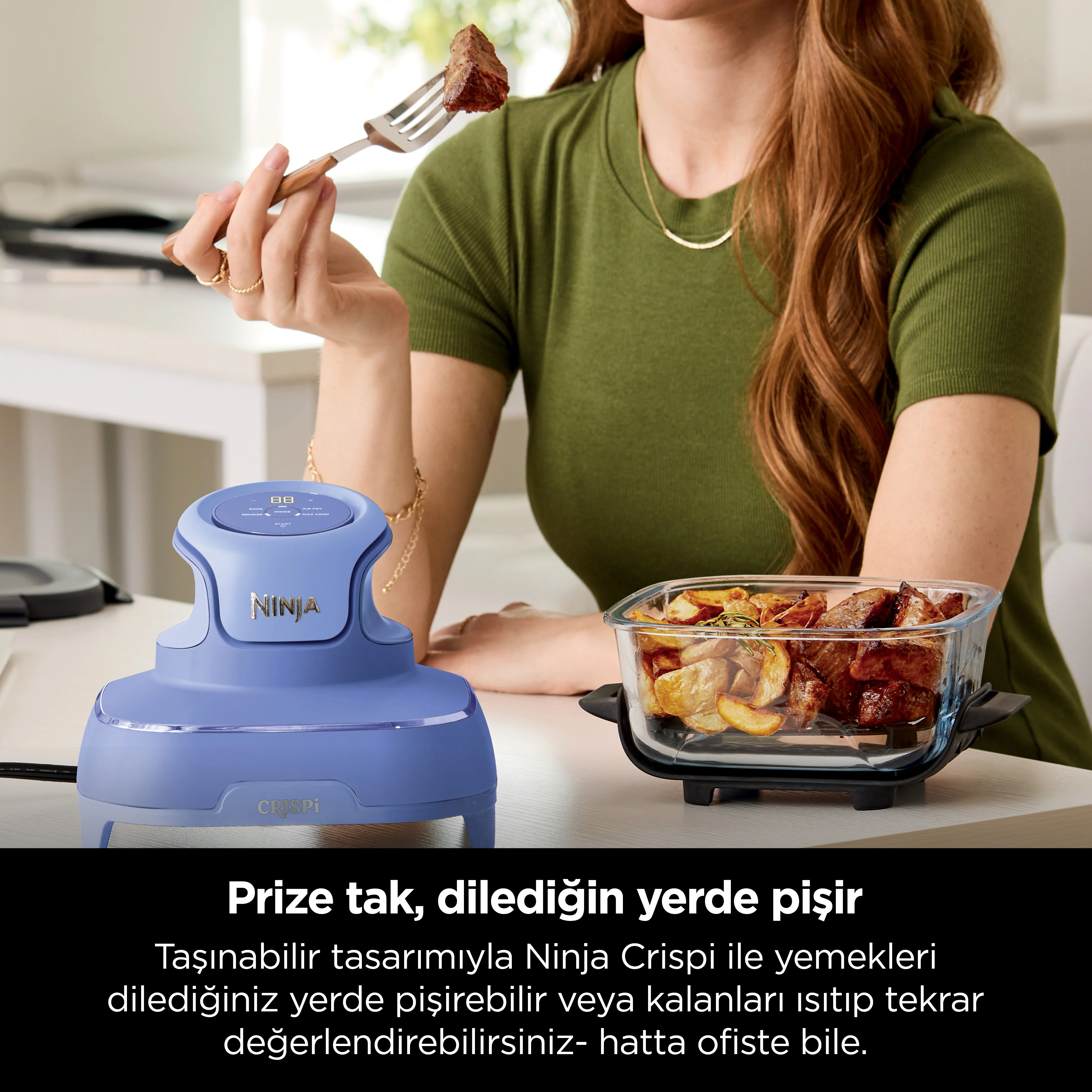 Ninja CRISPi 4-in-1 Taşınabilir Cam Hazneli Pişirme Sistemi - Frosted Lila - Image 6