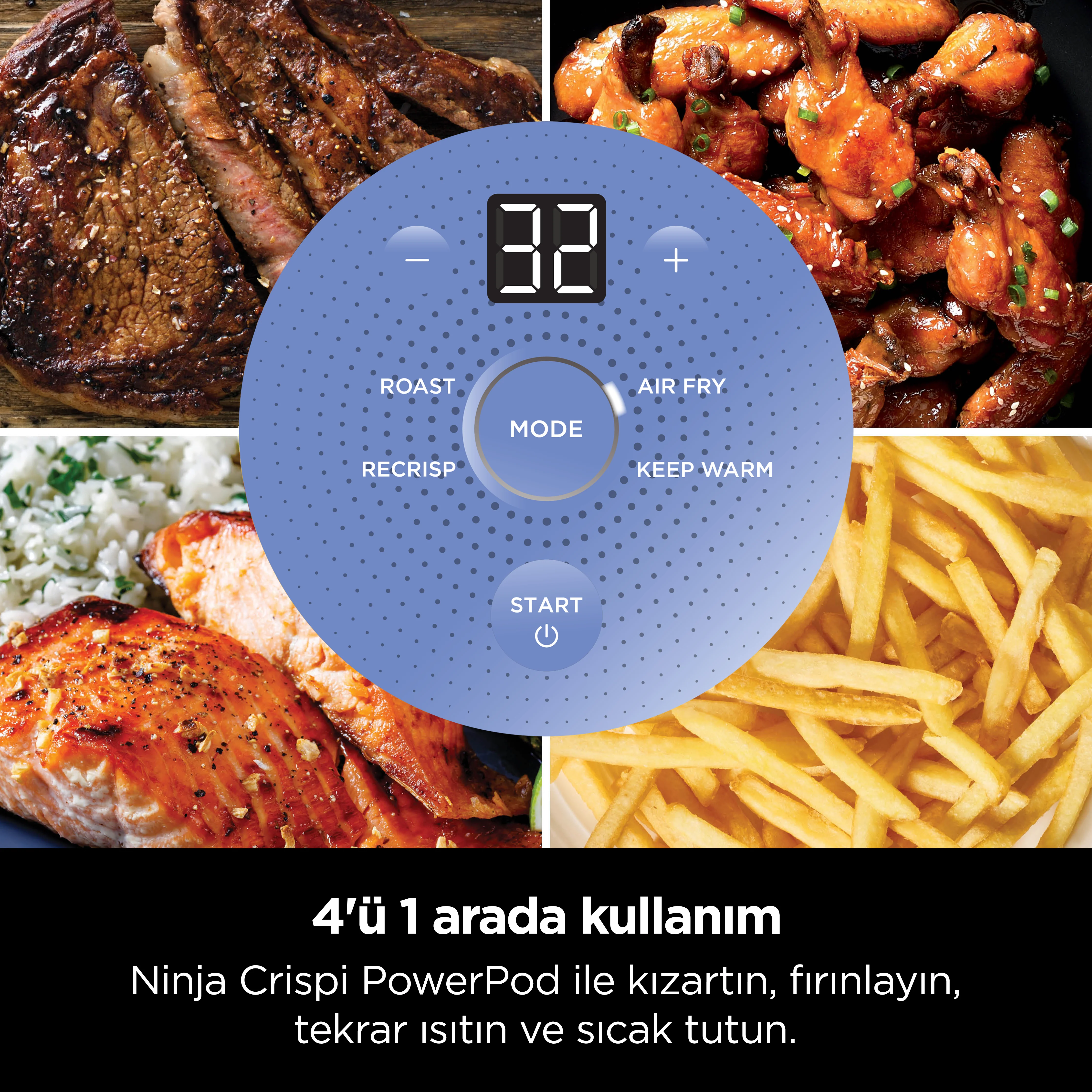 Ninja CRISPi 4-in-1 Taşınabilir Cam Hazneli Pişirme Sistemi - Frosted Lila - Image 9
