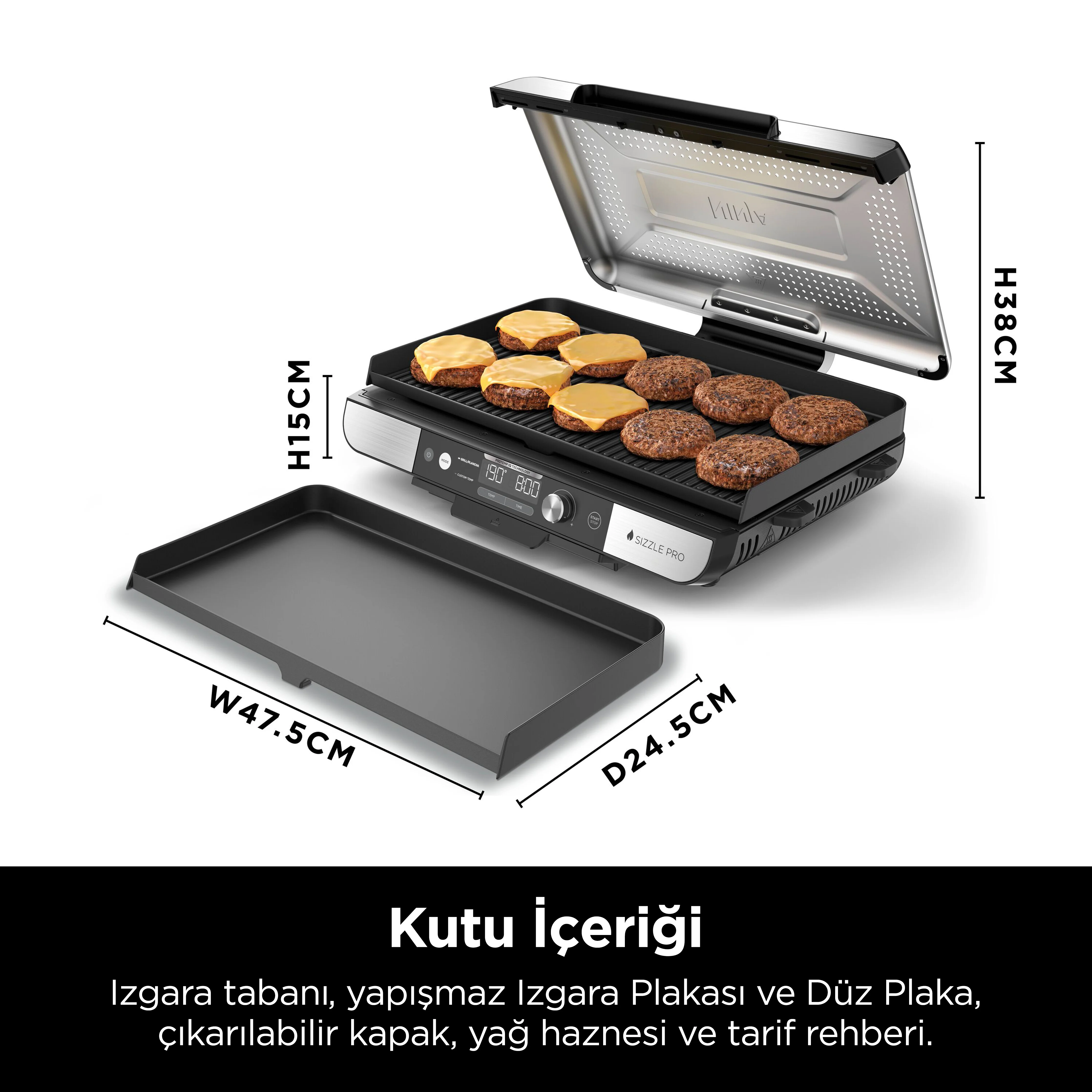 Ninja Sizzle™ Pro XL Indoor Grill, Izgara Makinesi - Image 13