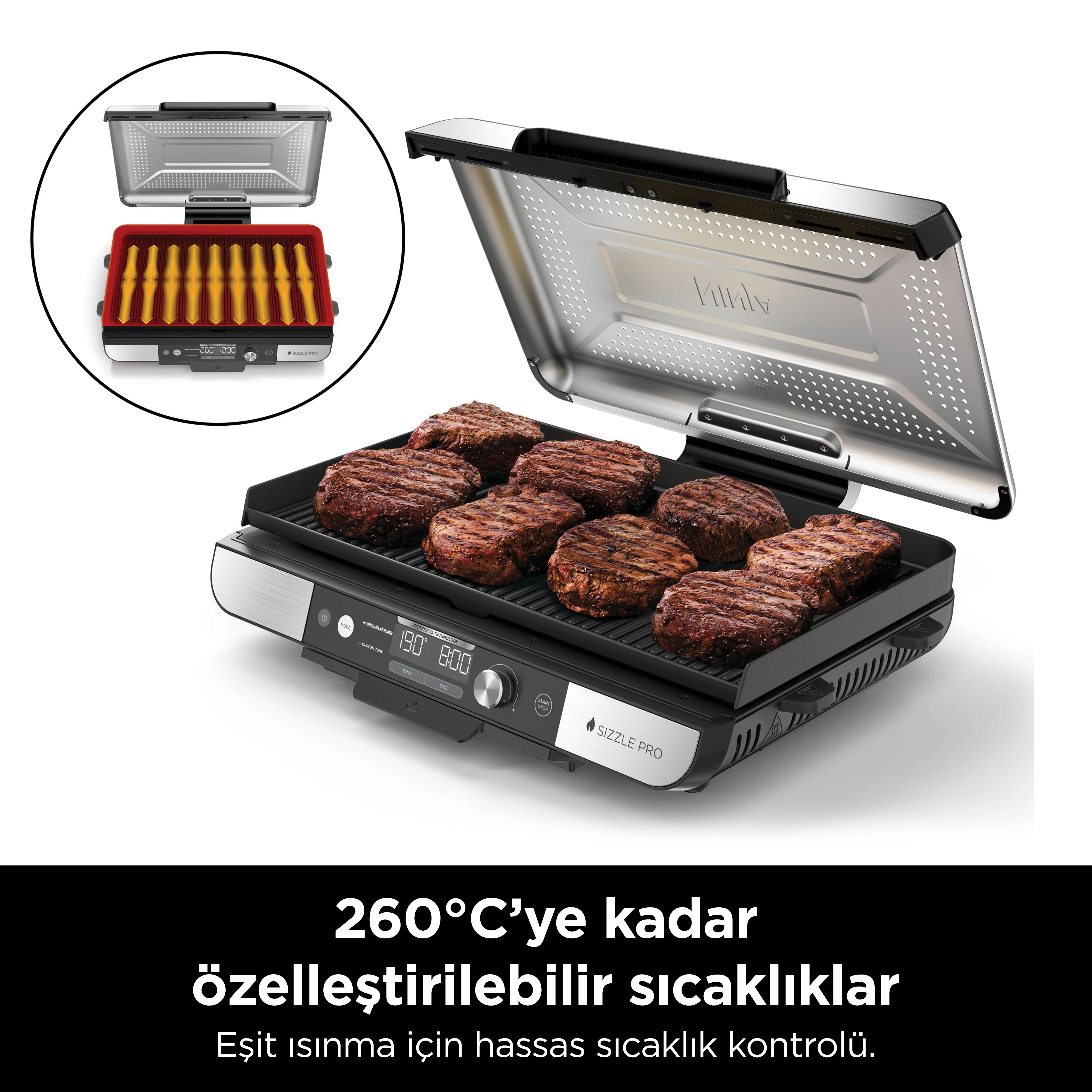 Ninja Sizzle™ Pro XL Indoor Grill, Izgara Makinesi - Image 3