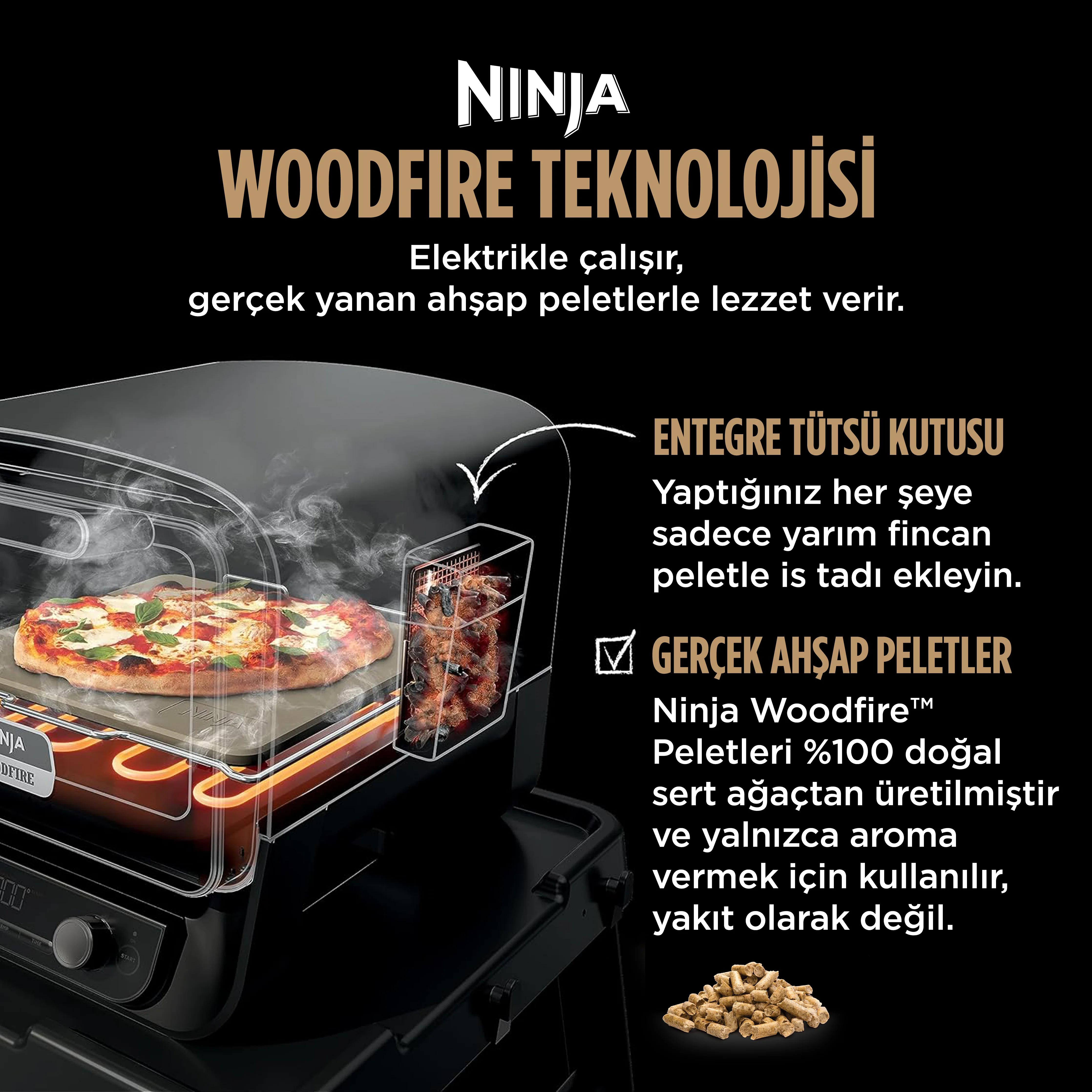 Ninja Woodfire Elektrikli Outdoor Fırın, Artisan Pizza Maker ve BBQ Smoker - Image 11
