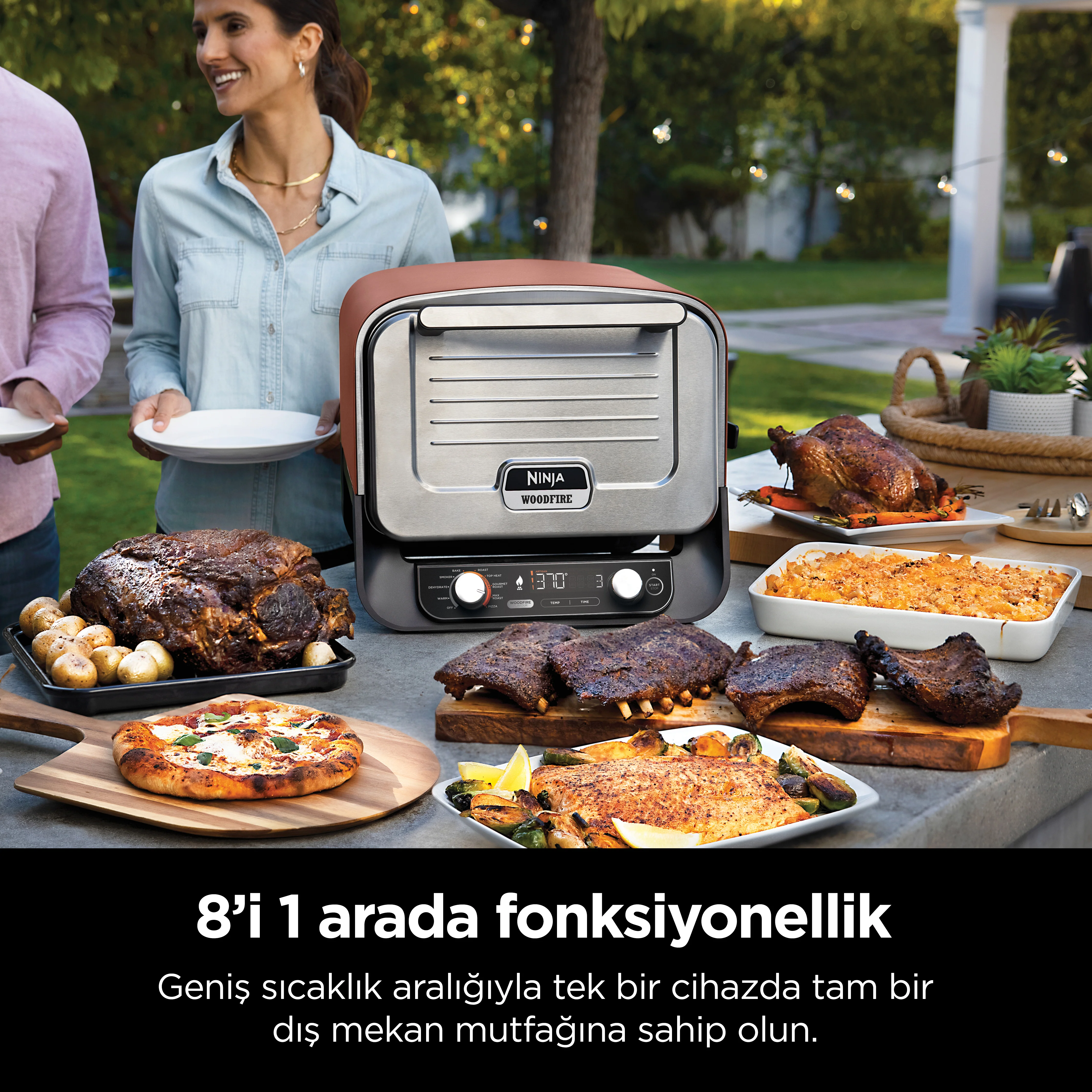 Ninja Woodfire Elektrikli Outdoor Fırın, Artisan Pizza Maker ve BBQ Smoker - Image 3