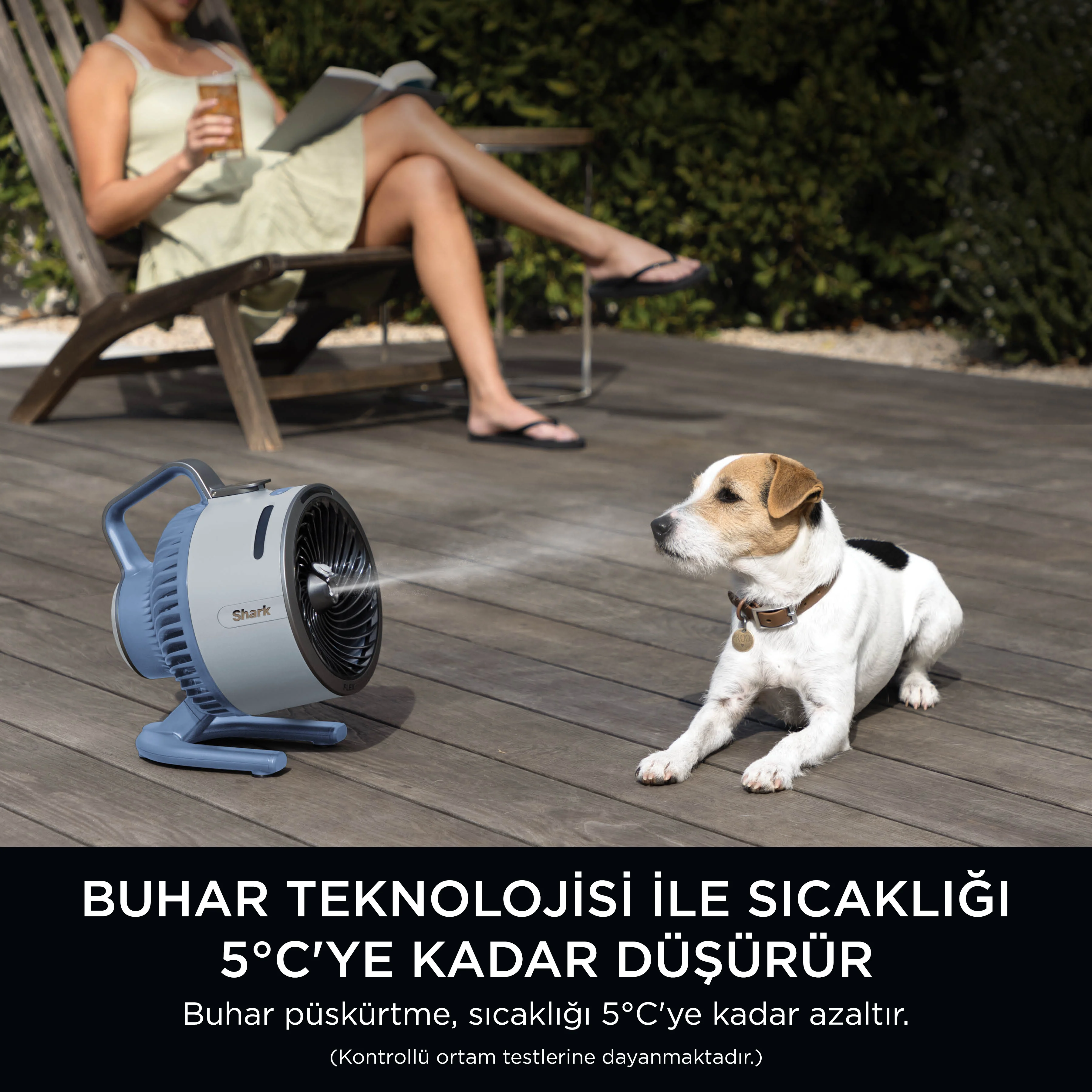 Shark Flexbreeze HydroGo Serinletici Buharlı Fan - Buz Mavisi - Image 5