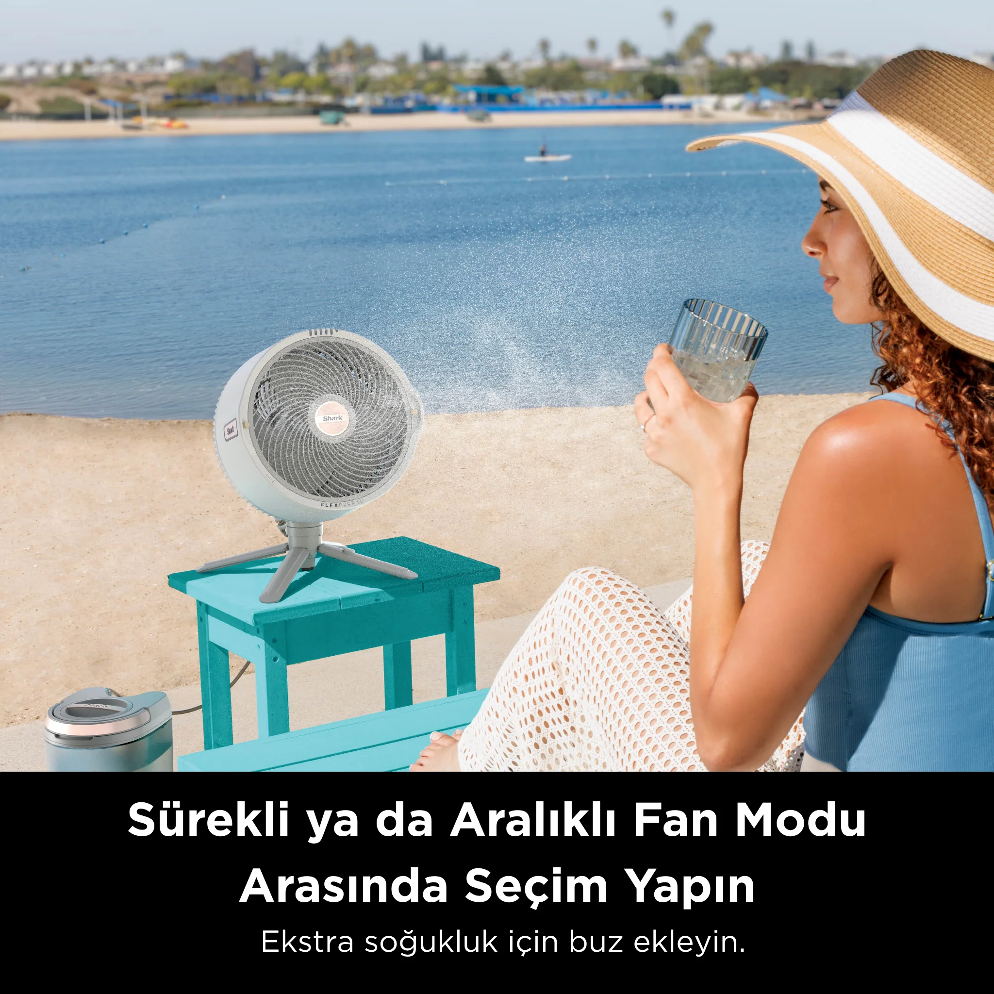 Shark FlexBreeze ProMist Taşınabilir Buharlı Fan – İç ve Dış Mekan Uyumlu, Beyaz - Image 10