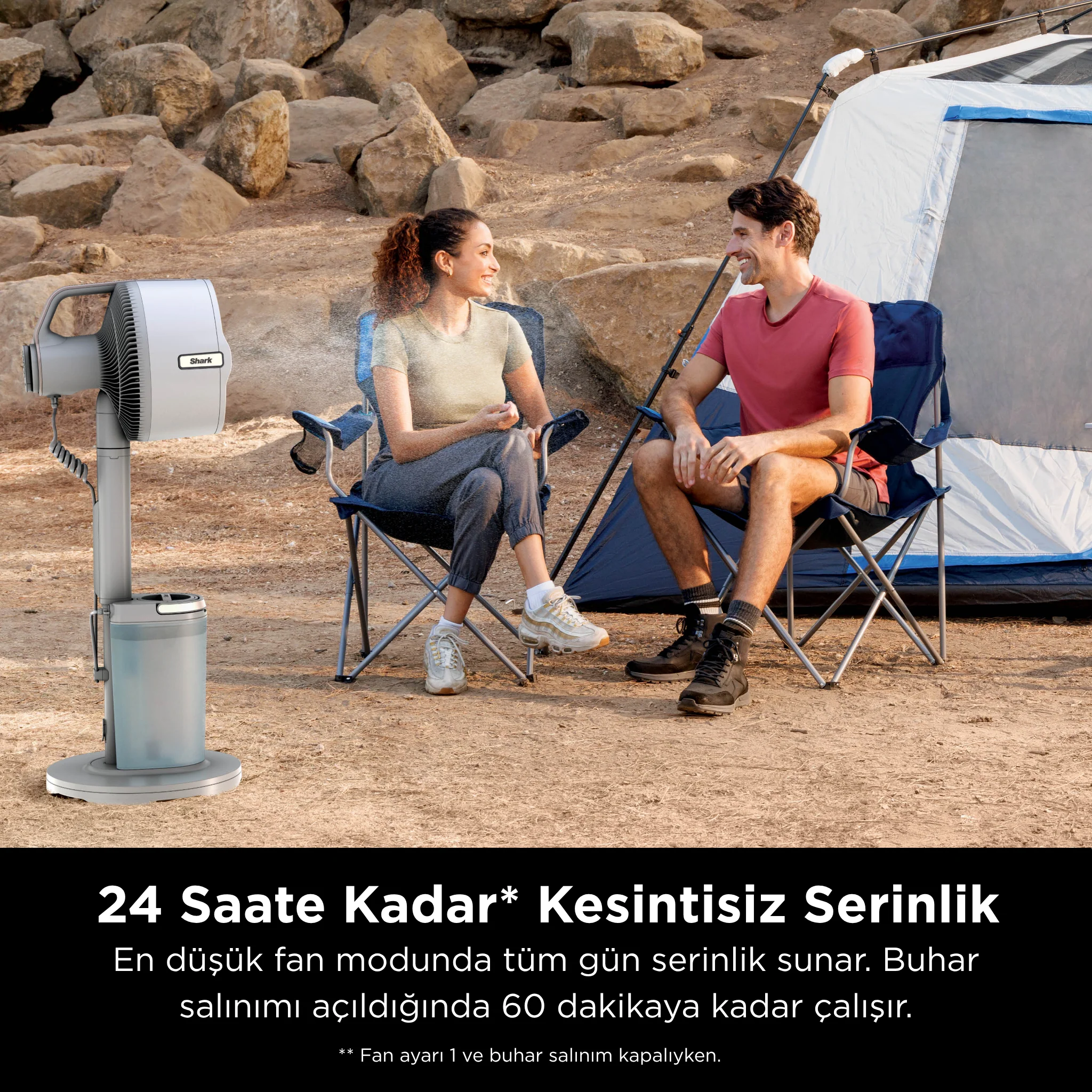 Shark FlexBreeze ProMist Taşınabilir Buharlı Fan – İç ve Dış Mekan Uyumlu, Beyaz - Image 6