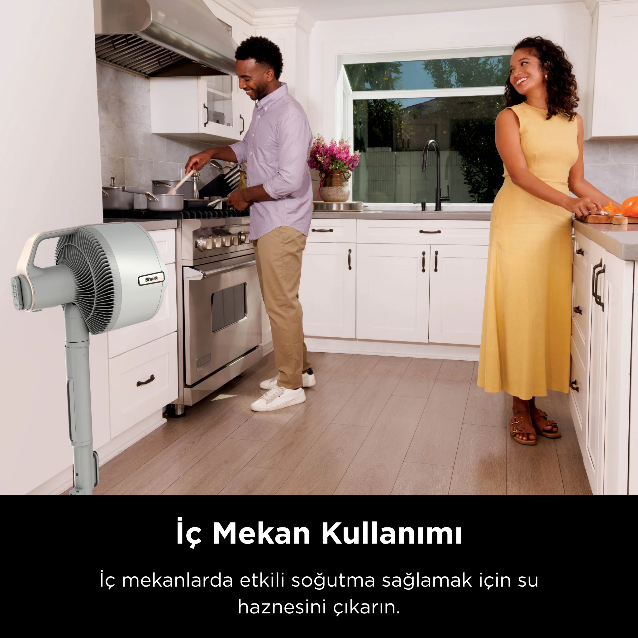 Shark FlexBreeze ProMist Taşınabilir Buharlı Fan – İç ve Dış Mekan Uyumlu, Beyaz - Image 7