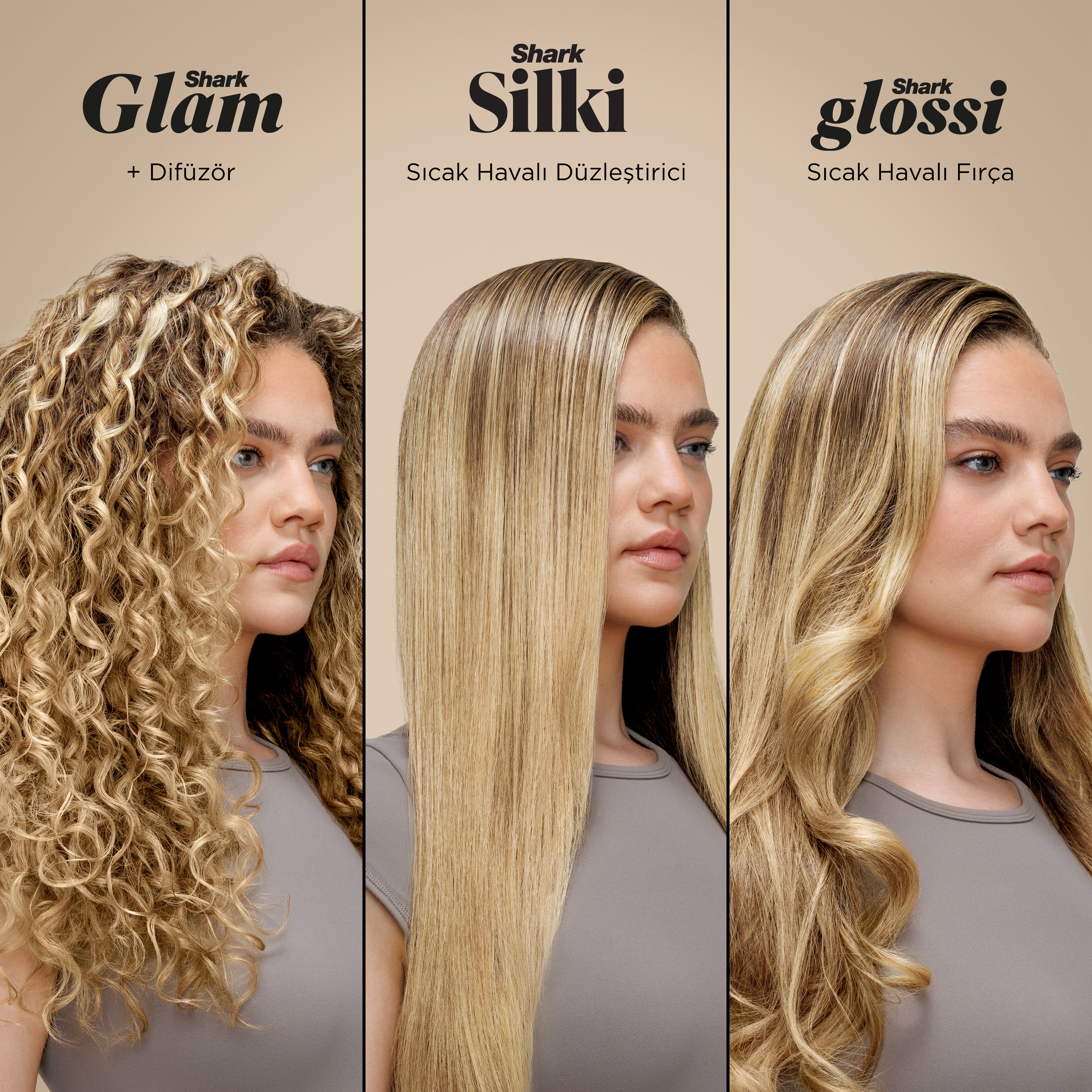 Shark Glam 5 Başlıklı Düz,Dalgalı ve Bukleli Çok Amaçlı Saç Şekillendirici - Gold - Image 12