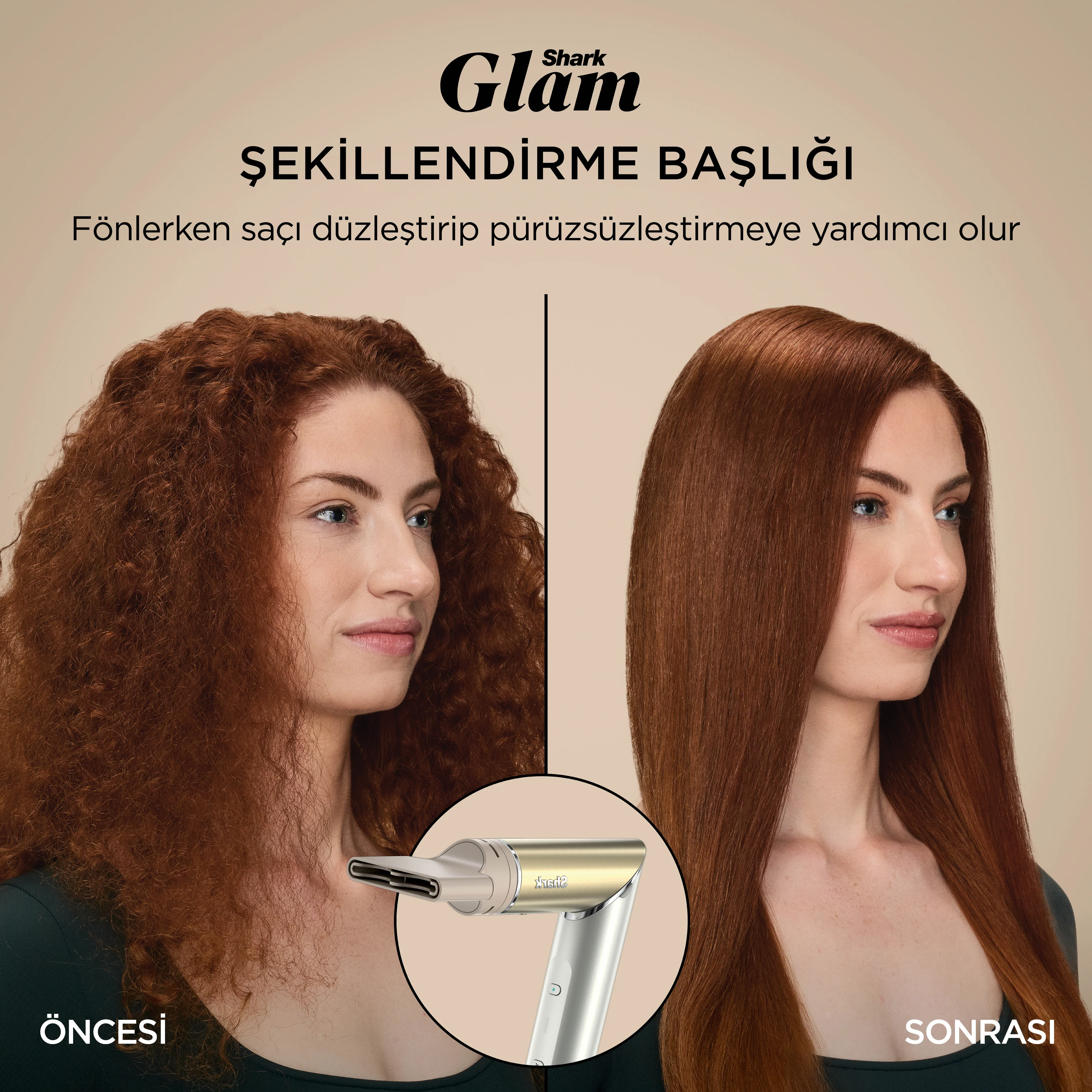 Shark Glam 5 Başlıklı Düz,Dalgalı ve Bukleli Çok Amaçlı Saç Şekillendirici - Gold - Image 8